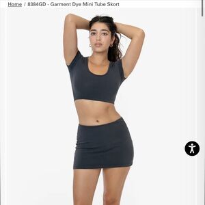 Los Angeles Apparel dolphin blue tube mini skort